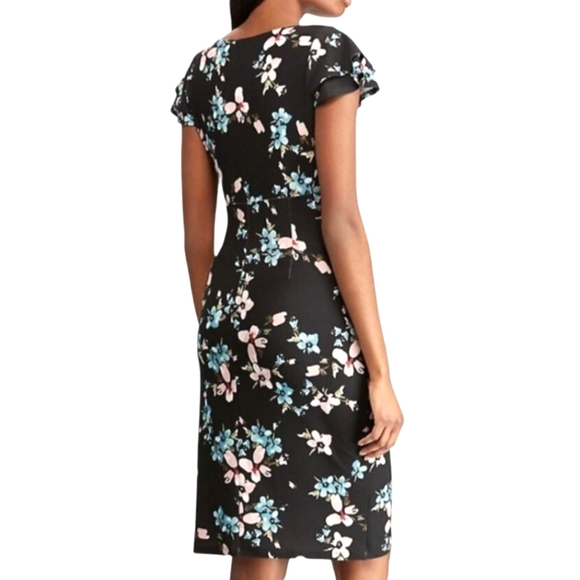 Lauren Ralph Lauren | Floral Midi Dress | V Neck | Wedding Guest | Shabby Chic| - Picture 2 of 10